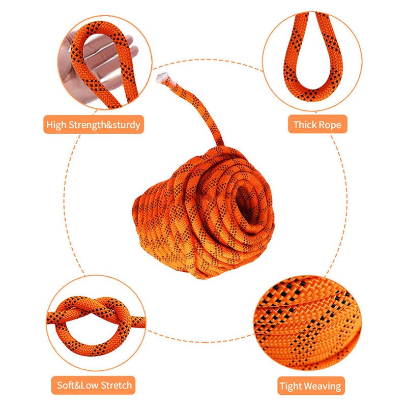 TINVHY 1/2 Inch x 100 FT Double Braid Polyester Rope Breaking Strength 6180lbs Strong Pulling Rope - Image 2